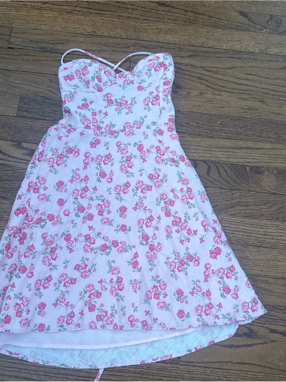 Zara Pink and White Floral Mini Dress